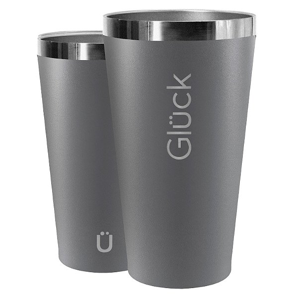 Copo Térmico Gluck Sleek 473Ml Cinza Titanium