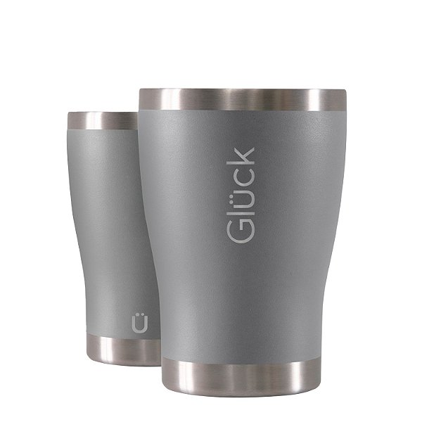 Copo Térmico Gluck Tulipinha 354Ml Cinza Titanium