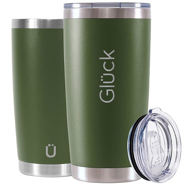 Copo Térmico Gluck Lucky 591Ml Verde Army Green