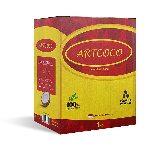 Carvão Art Coco Vermelho Hexagonal - Escolha o Tamanho