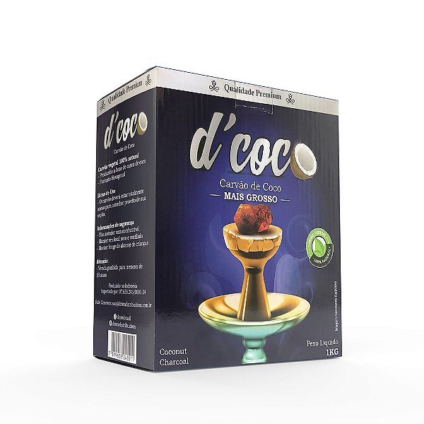 Carvão D Coco Azul Hexagonal - Escolha o Tamanho