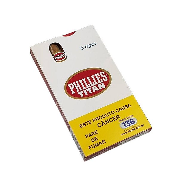Charuto Phillies Titan Regular Caixa Com 5 Unidades