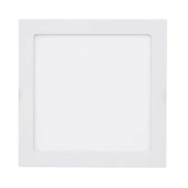 PLAFON EMBUTIDO QUADRADO COR BRANCO 30X30CM LED 24W 3000K 1680LM 100-240V IP20