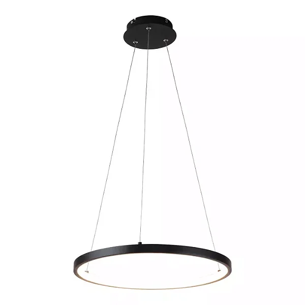 PENDENTE RING 2000/40 ANEL REDONDO COR PRETO D.40CM LED INTEGRADO 24W 3000K 2400LM BIVOLT - 50