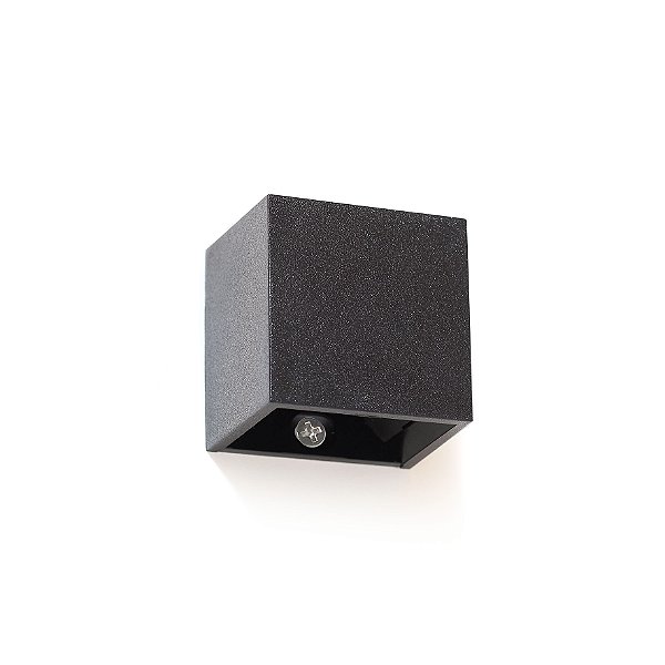 MINI ARANDELA TETRI 2041 COR PRETO FACHO DUPLO AJUSTAVEL LED 2W 3000K 150LM 110-220V IP65 51X51X40MM - 257