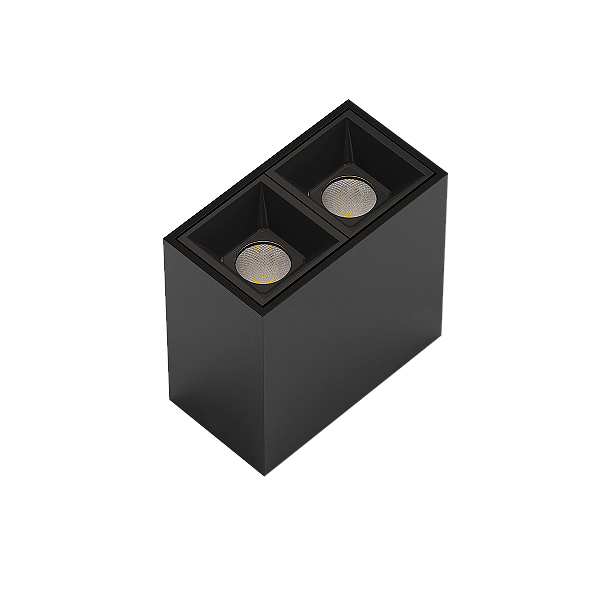 PLAFON VIGO SOBREPOR COR PRETO LED 2 FOCO 30° 4W 2700K 300LM 127/220V IRC-90 65X35X65MM - 3.650.8508
