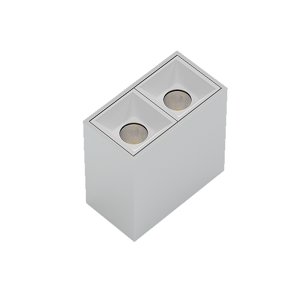 PLAFON VIGO SOBREPOR COR BRANCO LED 2 FOCO 30° 4W 2700K 300LM 127/220V IRC-90 65X35X65MM - 3.650.8506