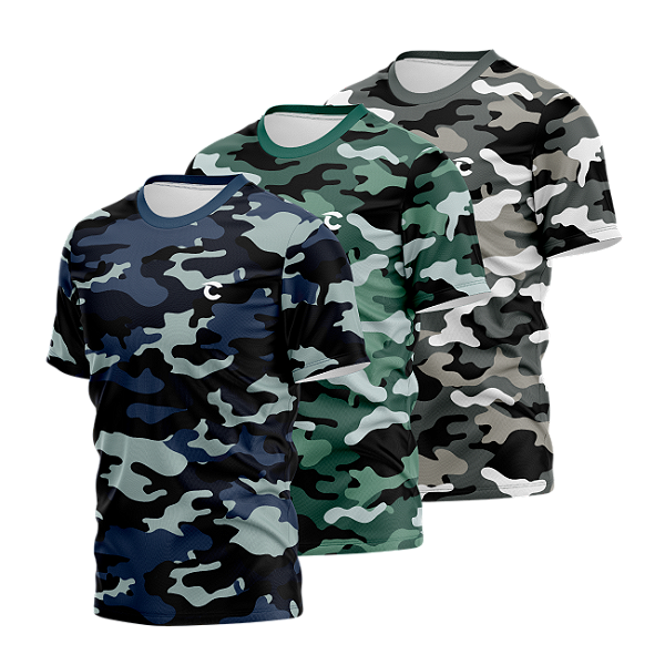 Kit 3 Camisetas Básica Dry-Fit Sportswear UV 50+ KITCB#0002