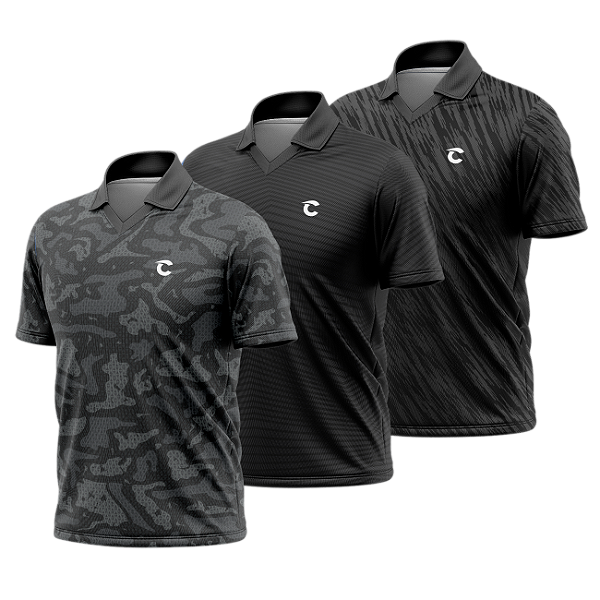 Kit 3 Camisetas Polo V Dry-Fit Sportswear UV 50+ KITCPV#0001