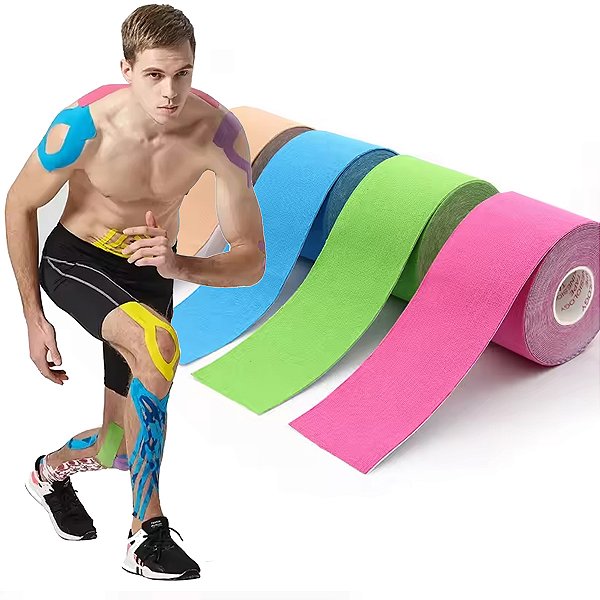 Bandagem Elástica 5Cm X 5M - Fita Kinesio Tape Fisioterapia