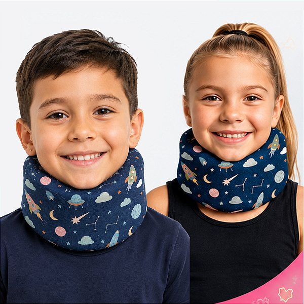 Colar Infantil Cervical de Espuma Ortopédico Confortável Ajustável