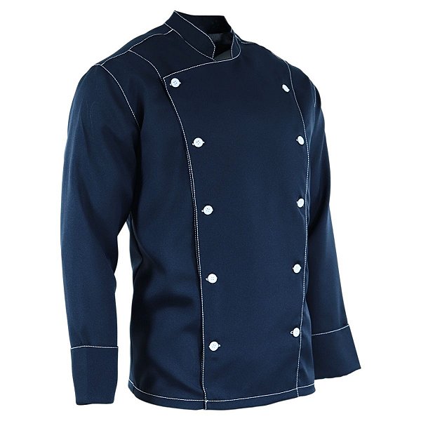 Dolmã Chef de Cozinha Azul Marinho Elegante Dr Chef