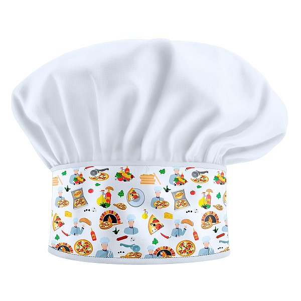Chapéu Para Chef de Cozinha Pizzaoilo Branco - Dr Chef
