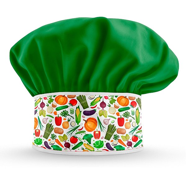 Chapéu Para Chef de Cozinha Legumes Brancos - Dr Chef