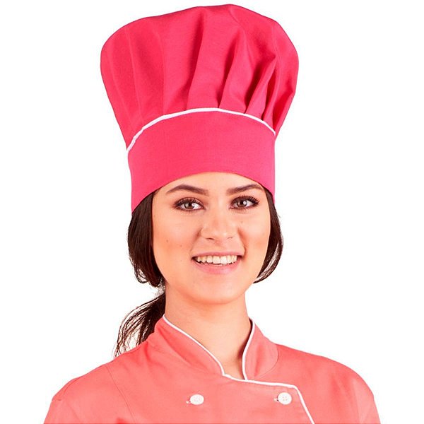 Chapéu Para Chef de Cozinha Profissional Rosa - Dr Chef