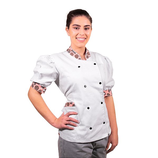 Dólmã Chef Cozinha Manga Bufante Biscoitos - Dr Chef