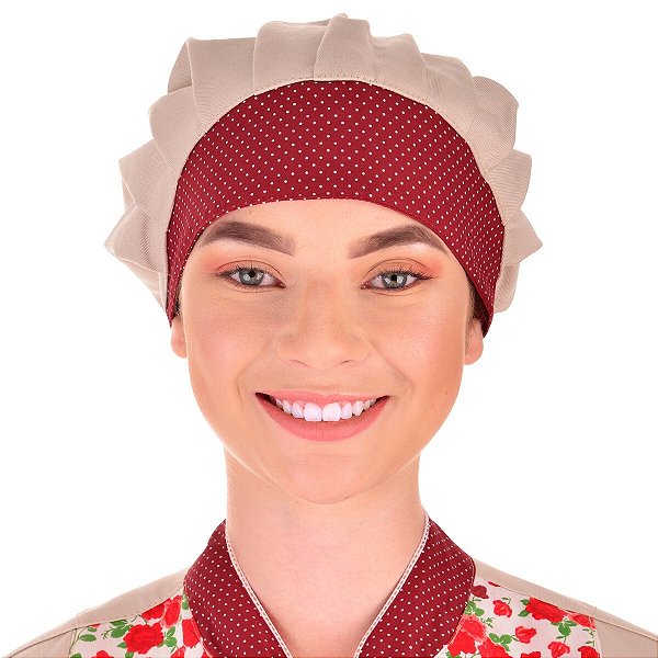Chapéu Para Chef Cozinha Tipo Gorro Vermelho Póa - Dr Chef