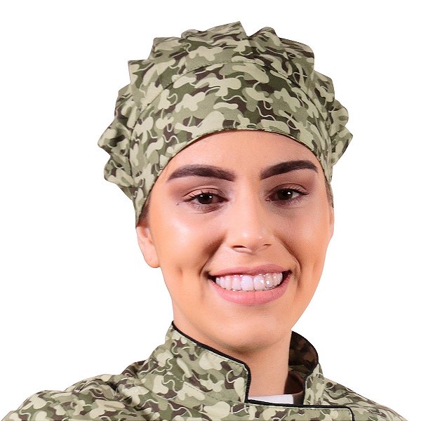 Chapéu Para Chef de Cozinha Tipo Gorro Camuflado - Dr Chef