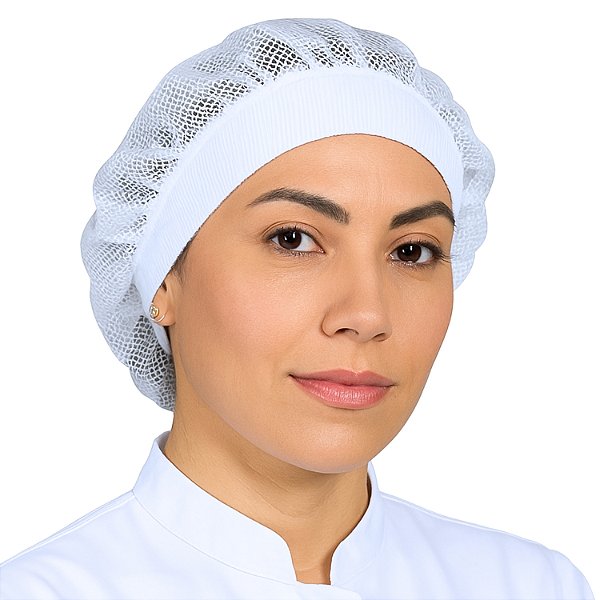 Touca Profissional com Redinha Para Chef Cozinha - Dr Chef