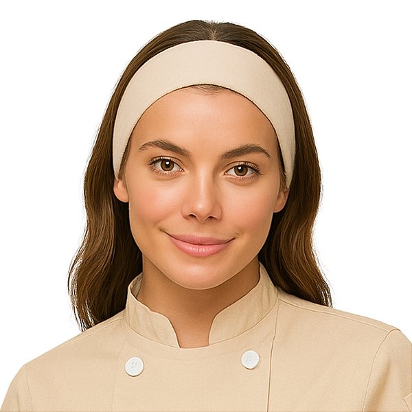 Faixa de Cabelo Profissional Chef Cozinha Bege - Dr Chef