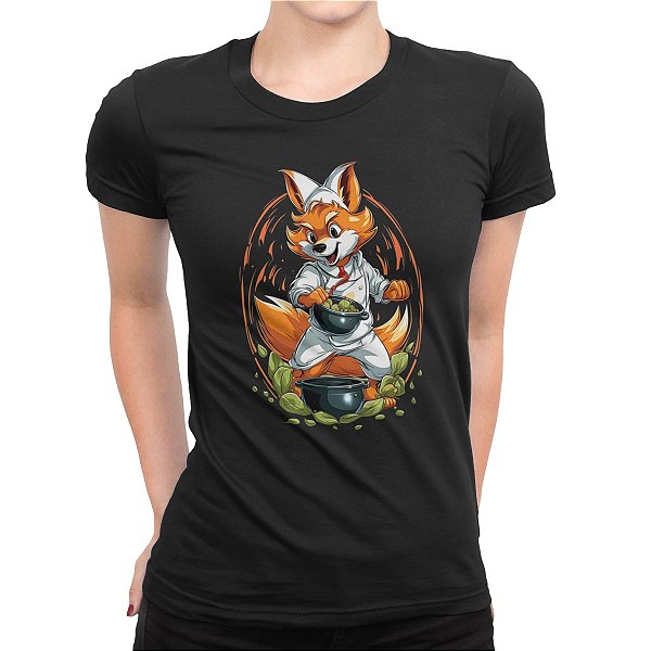Camiseta Feminina Chef De Cozinha Chef Raposa Cozinheira - Dr Chef