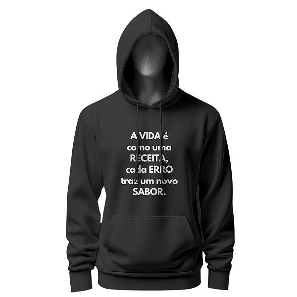 Moletom Chef De Cozinha Unissex Estampa A Vida É Como Uma Receita - Dr Chef