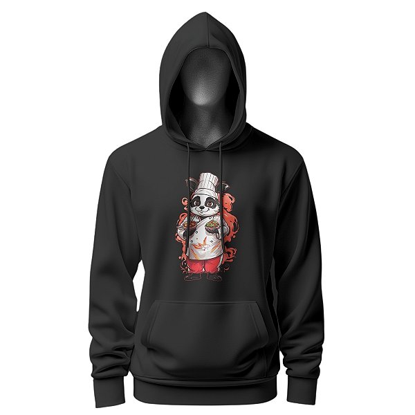 Moletom Chef De Cozinha Unissex Estampa Chef Panda Vermelho - Dr Chef
