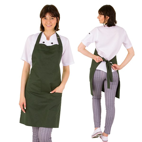 Avental Chef Cozinha Unissex Corpo Inteiro 100% Algodão Com Dois Bolsos - Dr Chef