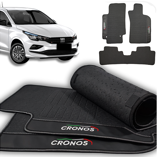 Tapete Cronos 2017 a 2025 - 3 peças - Linha Premium
