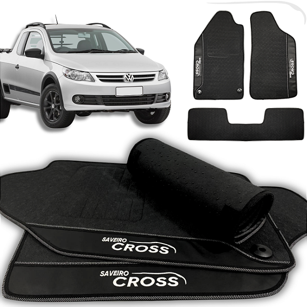 Tapete Saveiro Cross 2013 a 2023 - 3 peças - Linha Premium