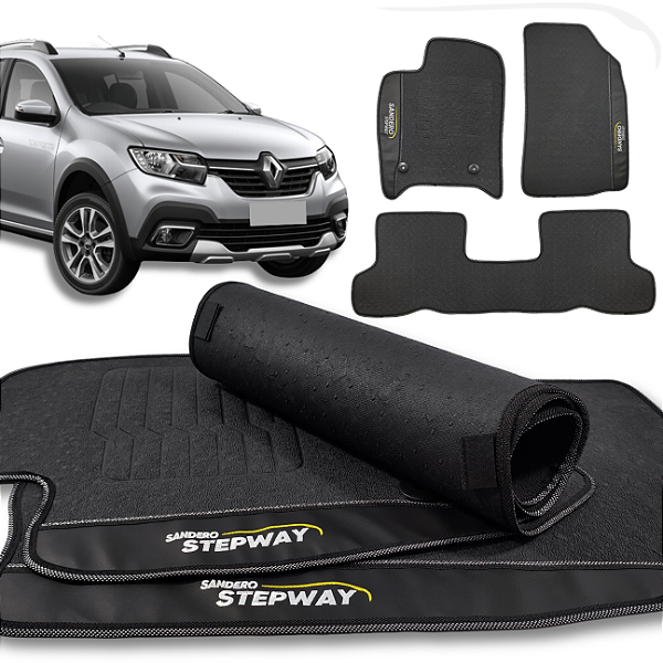 Tapete  Sandero Stepway 2008 a 2023 - 3 peças - Linha Premium