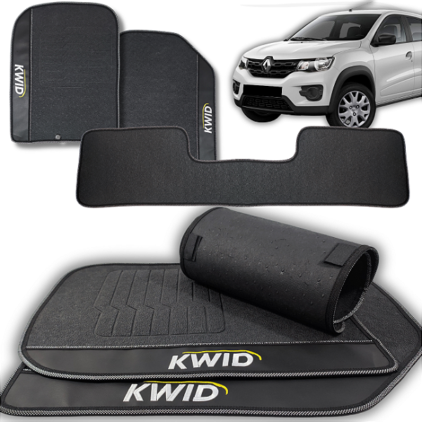 Tapete Kwid 2018 a 2025 - 3 peças - Linha Premium
