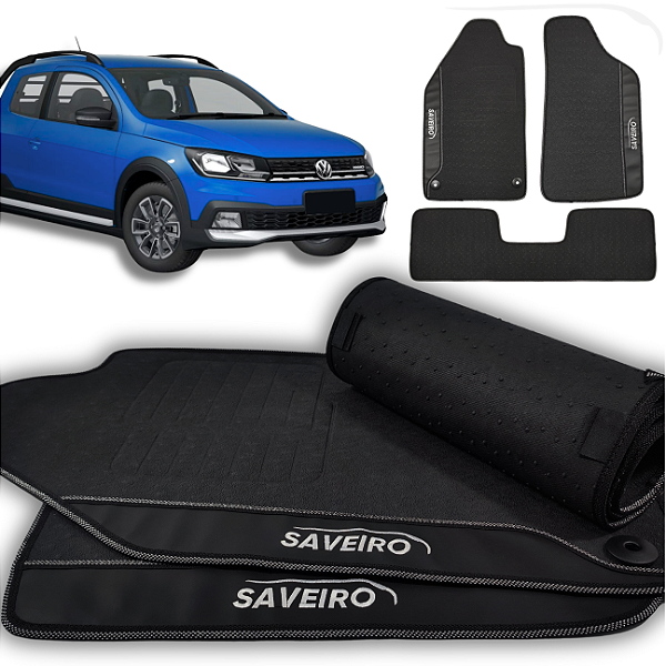 Tapete Saveiro CD 2013 a 2024 - 3 peças - Linha Premium