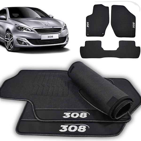 Tapete 308 2010 a 2019 - 3 peças - Linha Premium