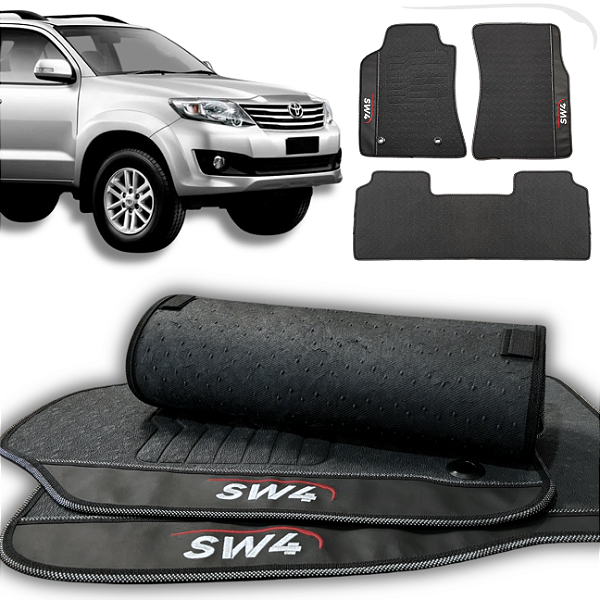 Tapete Hilux Sw4 2005 a 2015 - 3 peças - Linha Premium