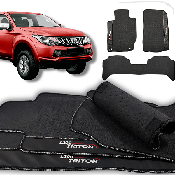 Tapete L200 Triton 2018 a 2025 - 3 peças - Linha Premium