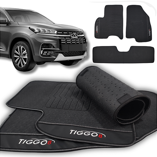 Tapete Tiggo8 2020 a 2024 - 3 peças - Linha Premium