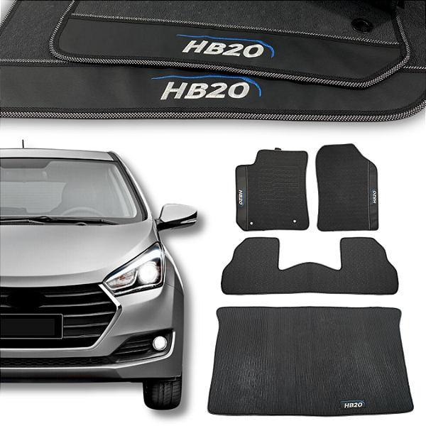 Kit de Tapetes para HB20 2012 a 2019 - Internos + Porta Malas