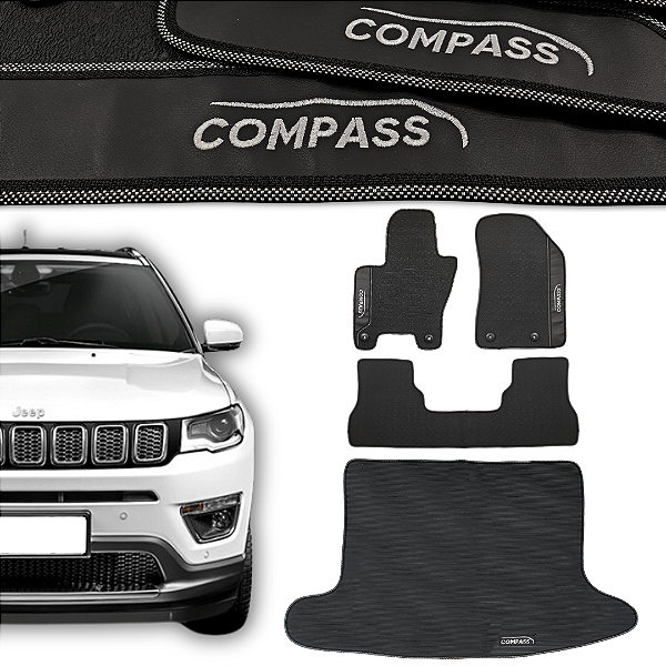 Kit de Tapetes para Compass 2016 a 2025 - Internos + Porta Malas