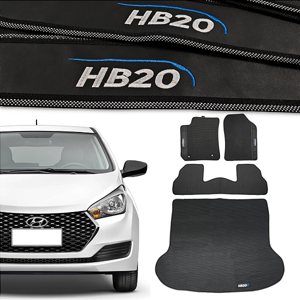 Kit de Tapetes para HB20 Sedan 2012 a 2019 - Internos + Porta Malas