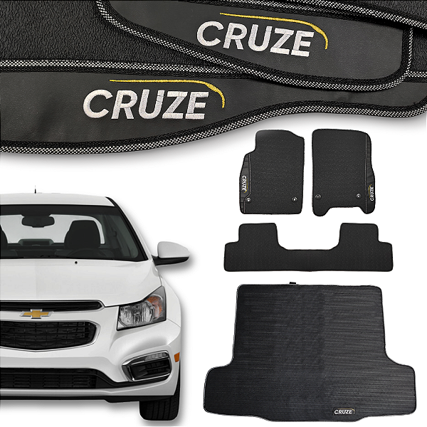 Kit de Tapetes para Cruze Sedan 2011 a 2016 Internos + Porta Malas
