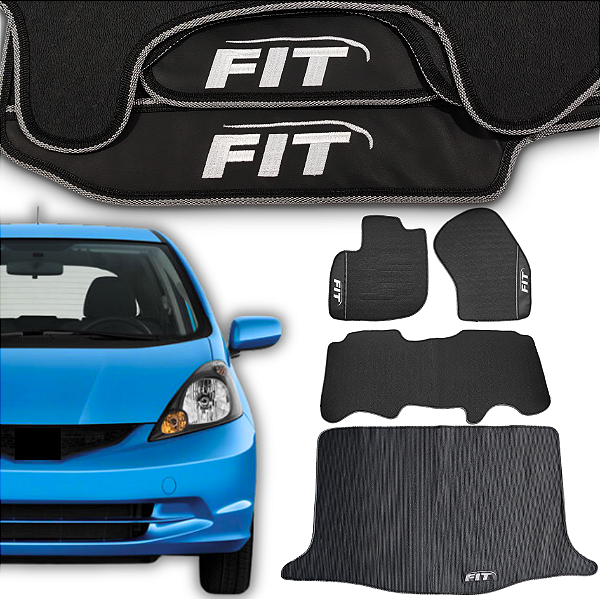 Kit de Tapetes para New Fit 2009 a 2014 - Internos + Porta Malas