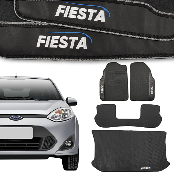 Kit de Tapetes para Fiesta Hatch 2001 a 2014 - Internos + Porta Malas