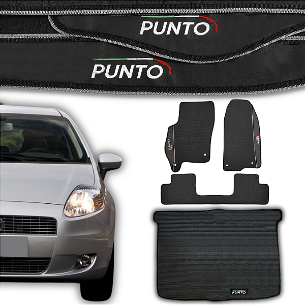 Kit de Tapetes para Punto 2012 a 2017 - Internos + Porta Malas