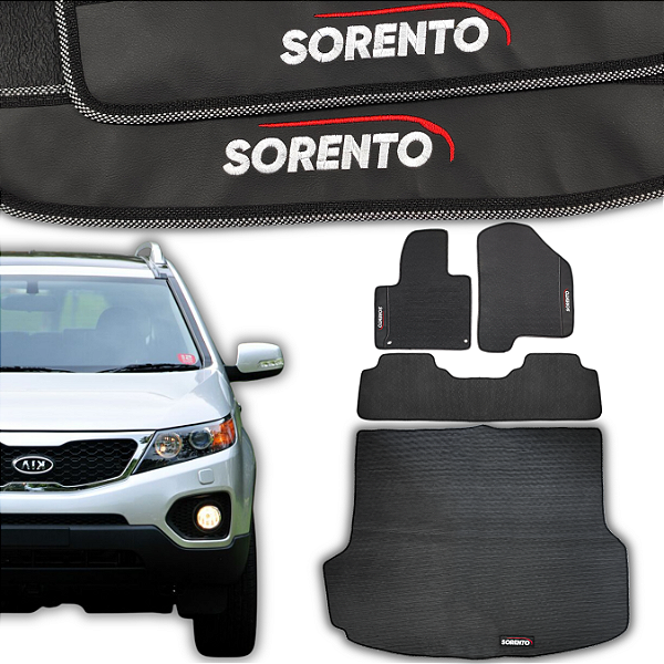 Kit de Tapetes para Sorento 2010 a 2013 - Internos + Porta Malas