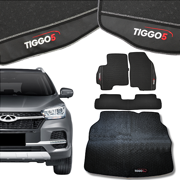 Kit de Tapetes para Tiggo5 Pro 2022 a 2025 - Internos + Porta Malas