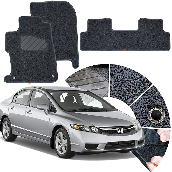 Tapete Capacho Vinílico Para Honda Civic G9 2013 A 2016 - Grafite