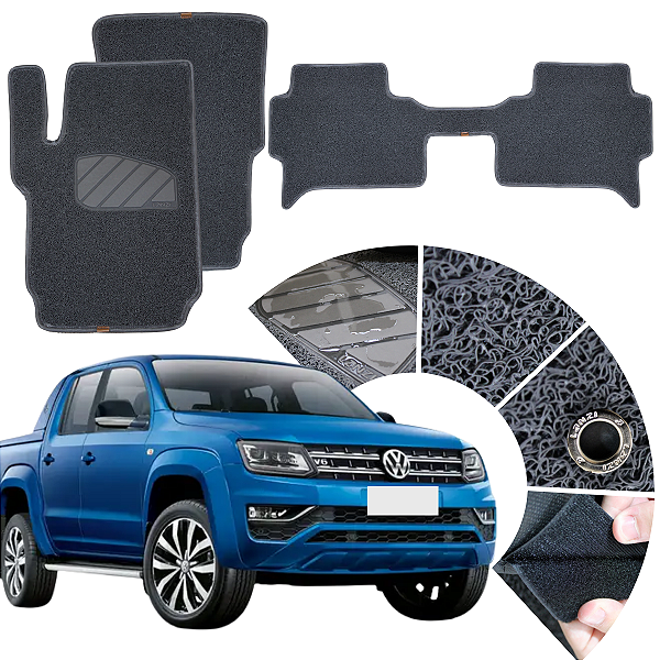 Tapete de Capacho Para Amarok com Porta Copos 2010 a 2025 - Grafite