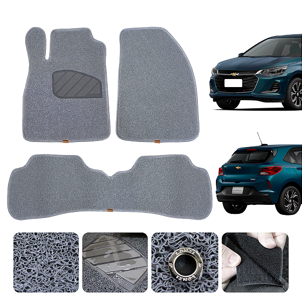 Tapete Para Carro Onix Hatch 2020 a 2025 Original Lanzi Cor Cinza