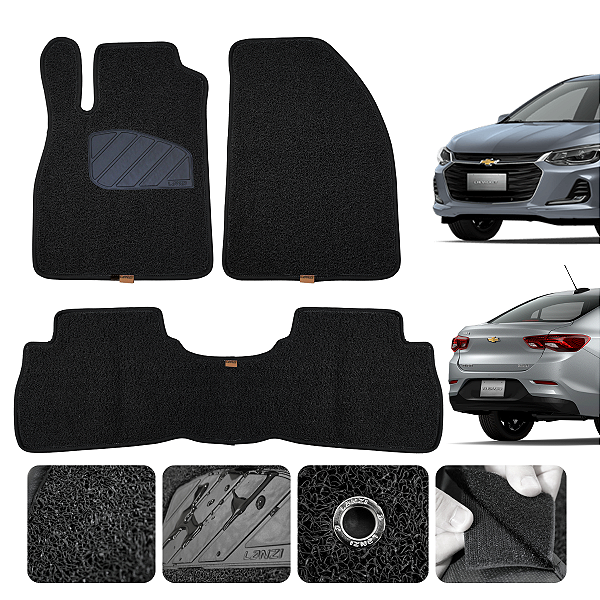 Tapete Para Carro Onix Plus 2020 a 2025 Original Lanzi Cor Preto